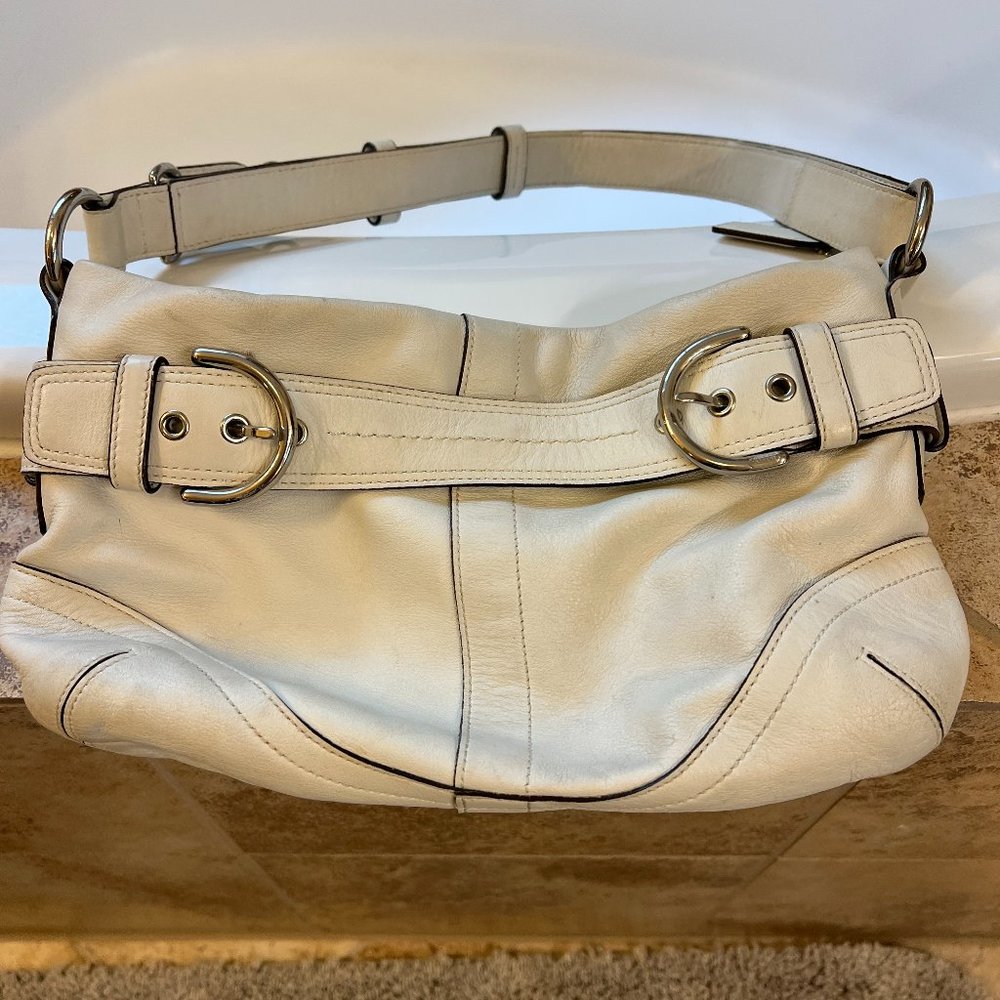 Coach White Leather Purse